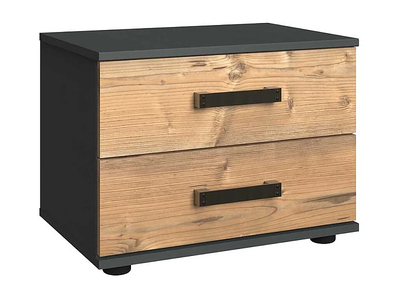 Nachtschränkchen im Industry und Loft Stil zwei Schubladen