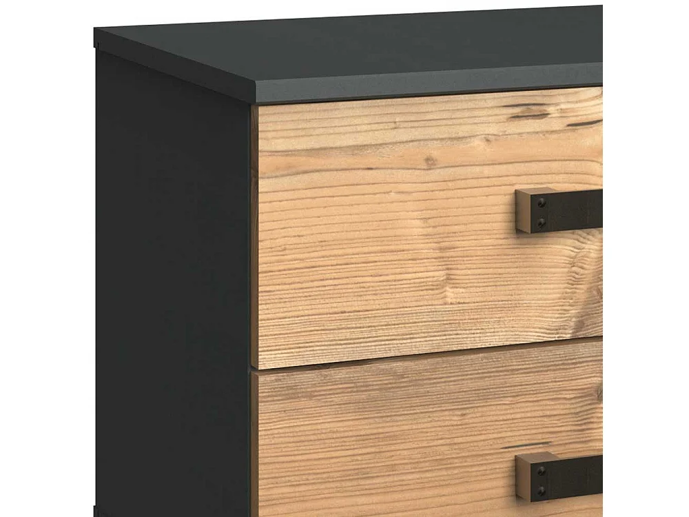 Nachtschränkchen im Industry und Loft Stil zwei Schubladen