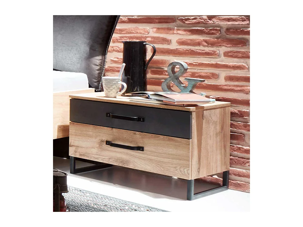 Nachttisch Kommode mit Bügelgestell aus Metall Industry und Loft Stil