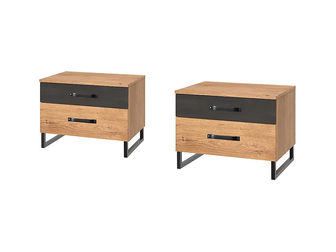 Nachttisch Kommode mit Bügelgestell aus Metall Industry und Loft Stil