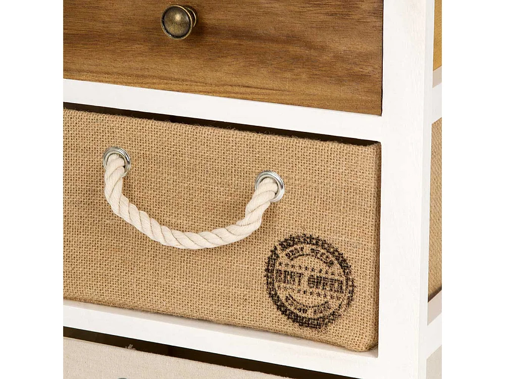 Bettkommode Landhaus mit drei Schubladen 57 cm hoch