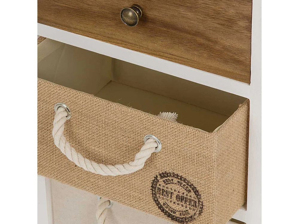 Bettkommode Landhaus mit drei Schubladen 57 cm hoch