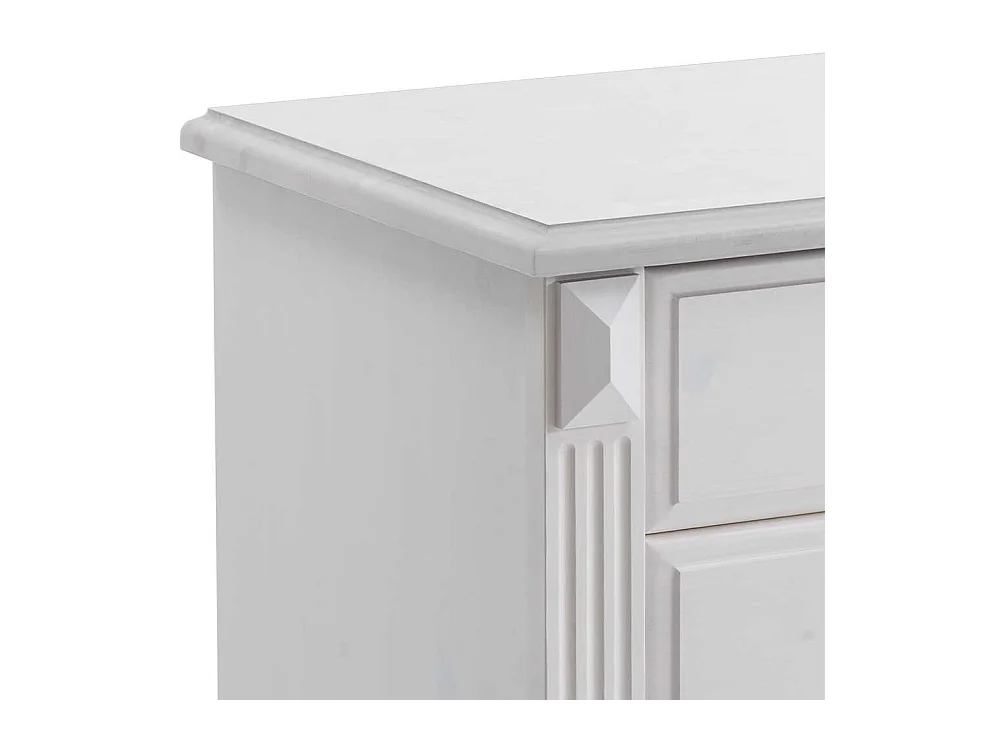 Nachtkonsölchen in Weiß Kiefer teilmassiv