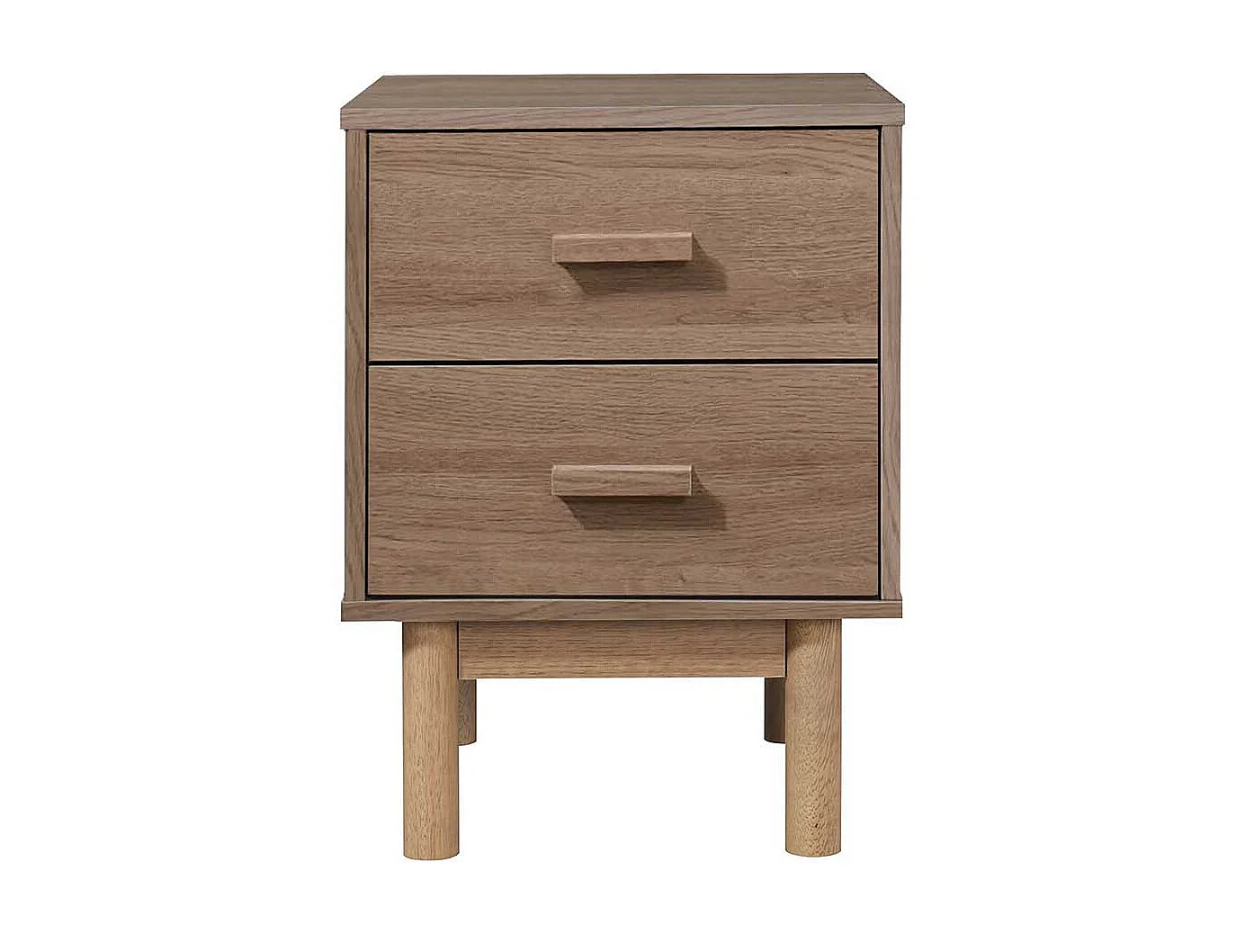 Nachttisch Nachtschrank in Holzoptik foliert mit zwei Schubladen