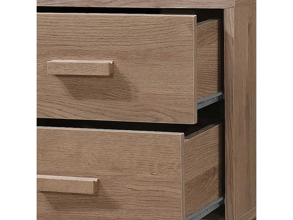 Nachttisch Nachtschrank in Holzoptik foliert mit zwei Schubladen