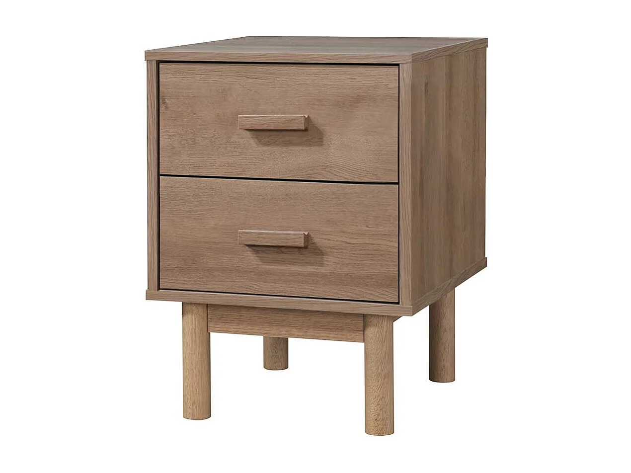 Nachttisch Nachtschrank in Holzoptik foliert mit zwei Schubladen