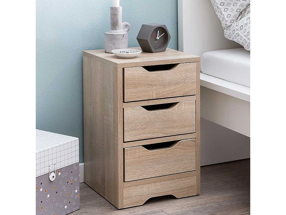 Nachttischkommode in Sonoma Eiche drei Schubladen
