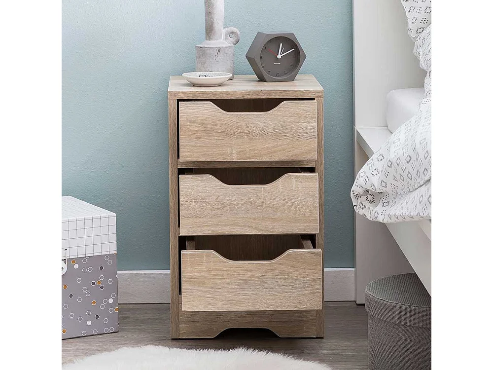 Nachttischkommode in Sonoma Eiche drei Schubladen