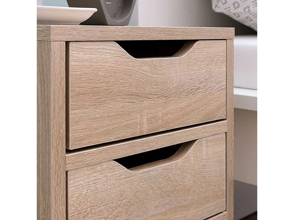 Nachttischkommode in Sonoma Eiche drei Schubladen