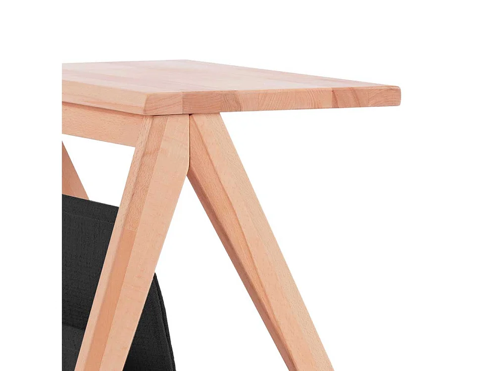 Design Nachttisch aus Kernbuche Massivholz Schwarz Webstoff