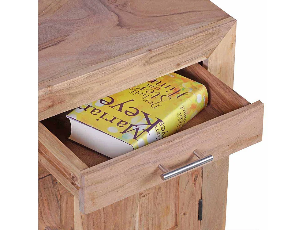 Nachtkommode aus Akazie Massivholz 50 cm breit