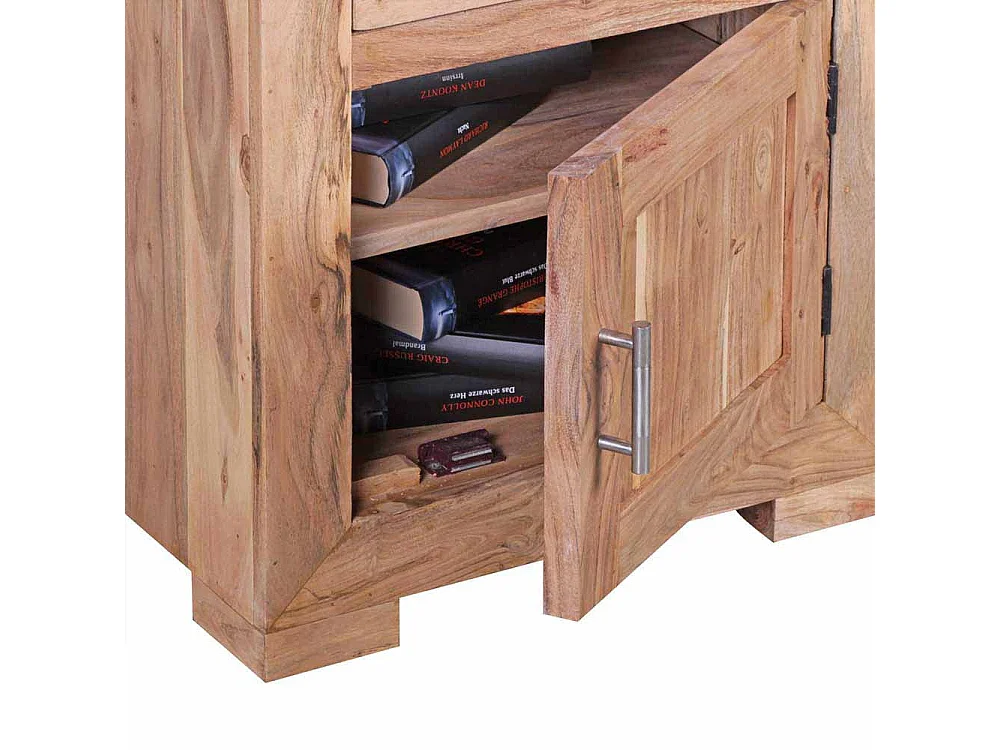 Nachtkommode aus Akazie Massivholz 50 cm breit