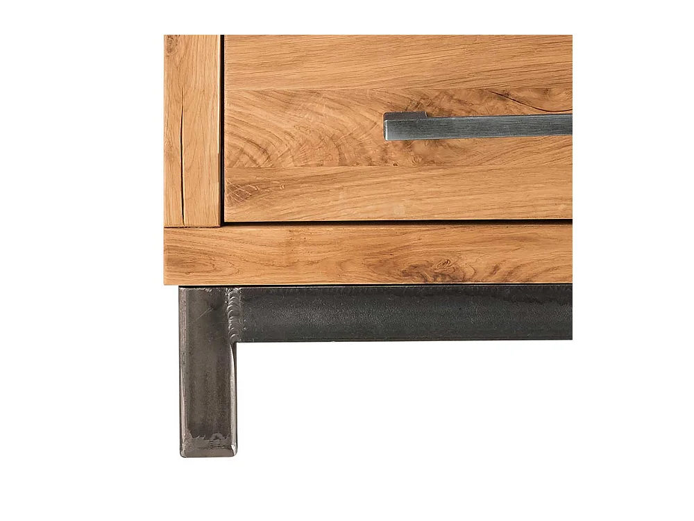 Nachttisch aus Wildeiche & Buche Massivholz rustikalen Landhausstil