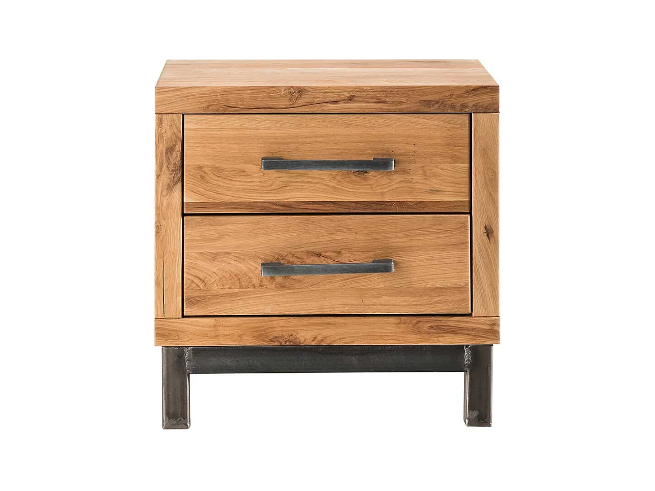 Nachttisch aus Wildeiche & Buche Massivholz rustikalen Landhausstil