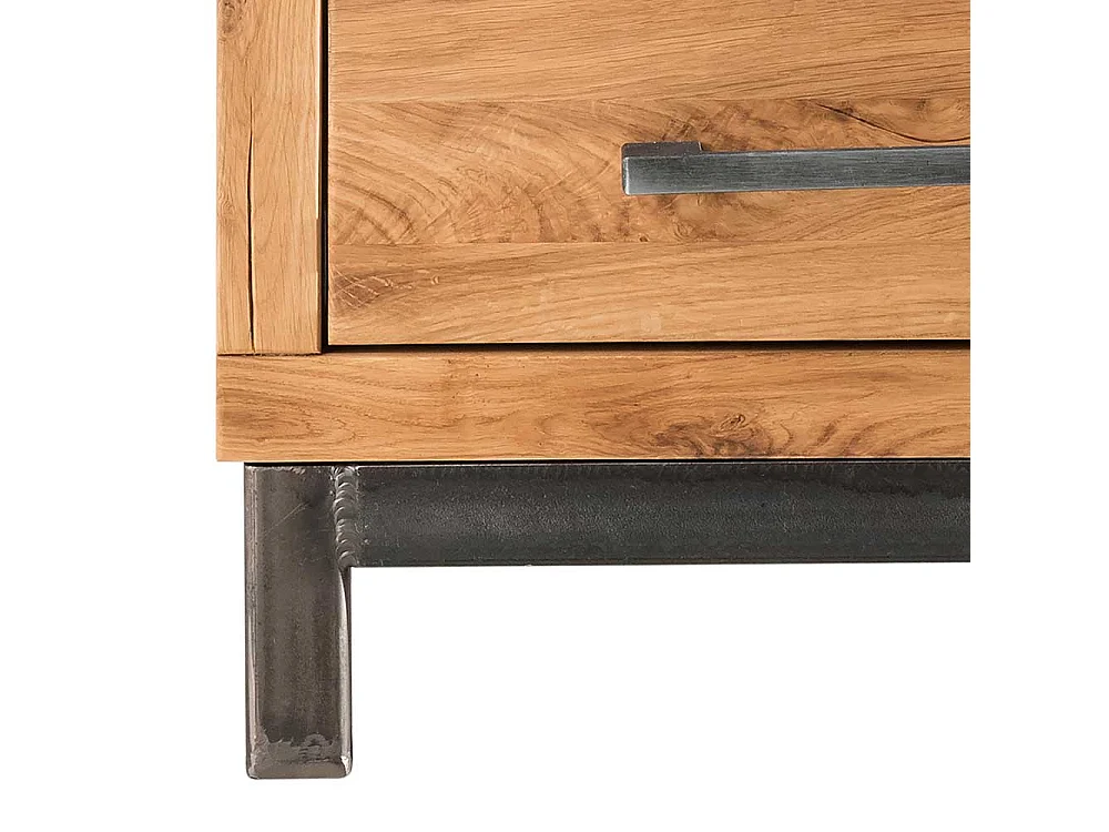 Nachttisch aus Wildeiche & Buche Massivholz rustikalen Landhausstil