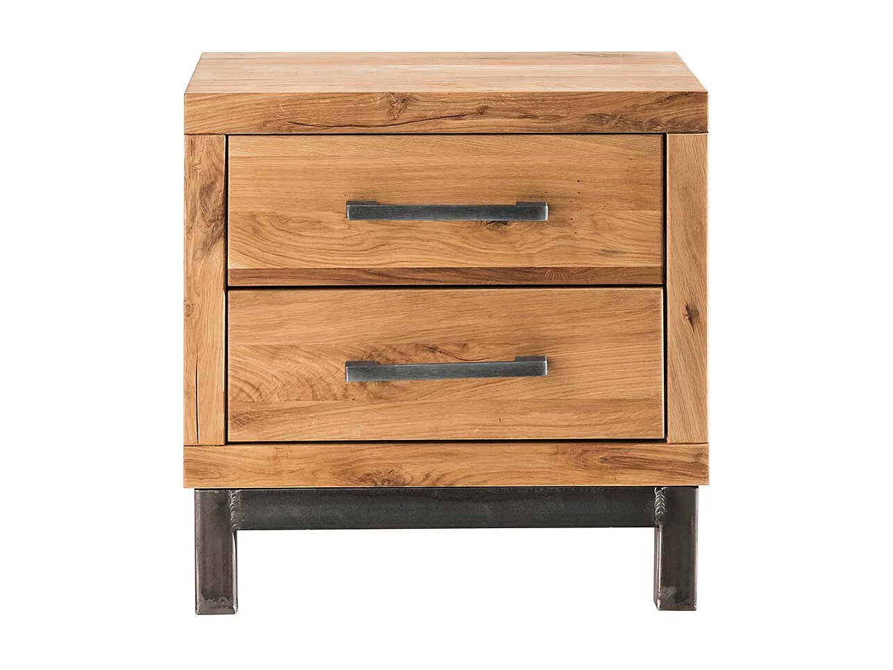 Nachttisch aus Wildeiche & Buche Massivholz rustikalen Landhausstil