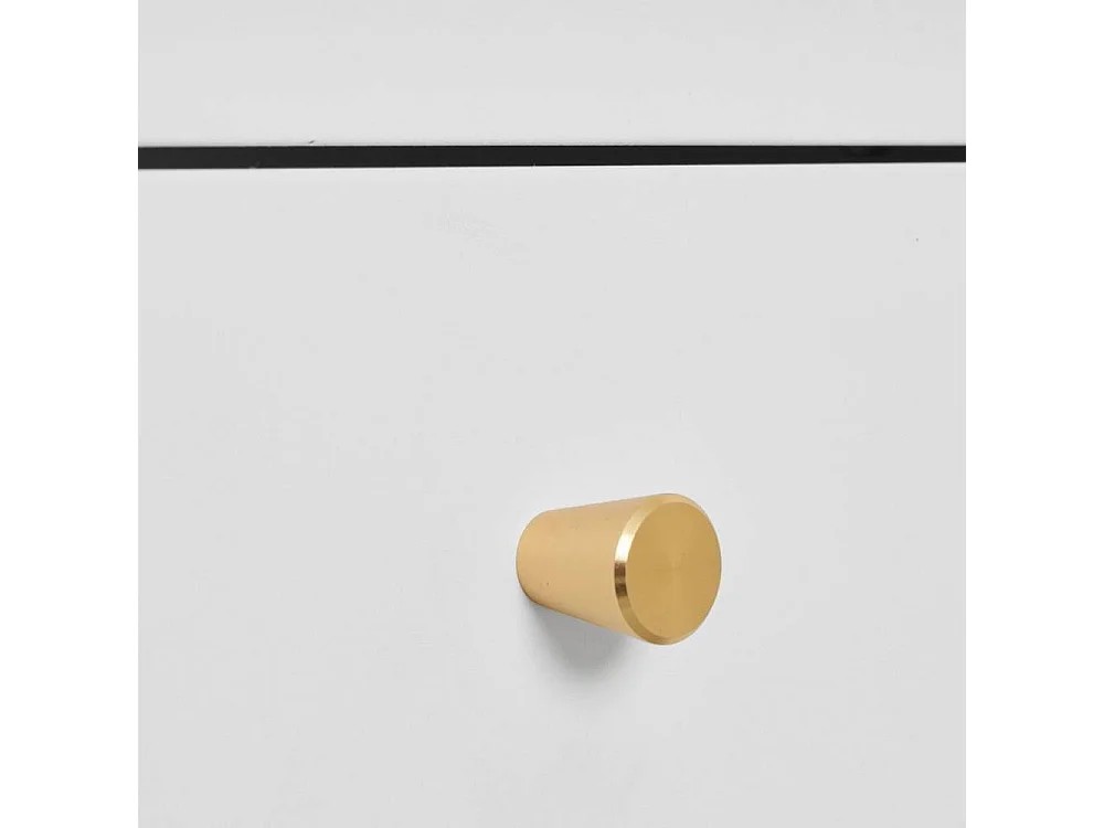 Nachtkommode Nachtschrank in Weiß mit Vierfußgestell aus Metall