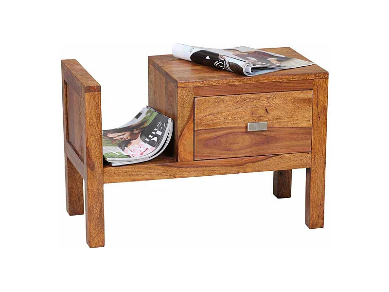 Nachtkommode aus Sheesham Massivholz 60 cm breit