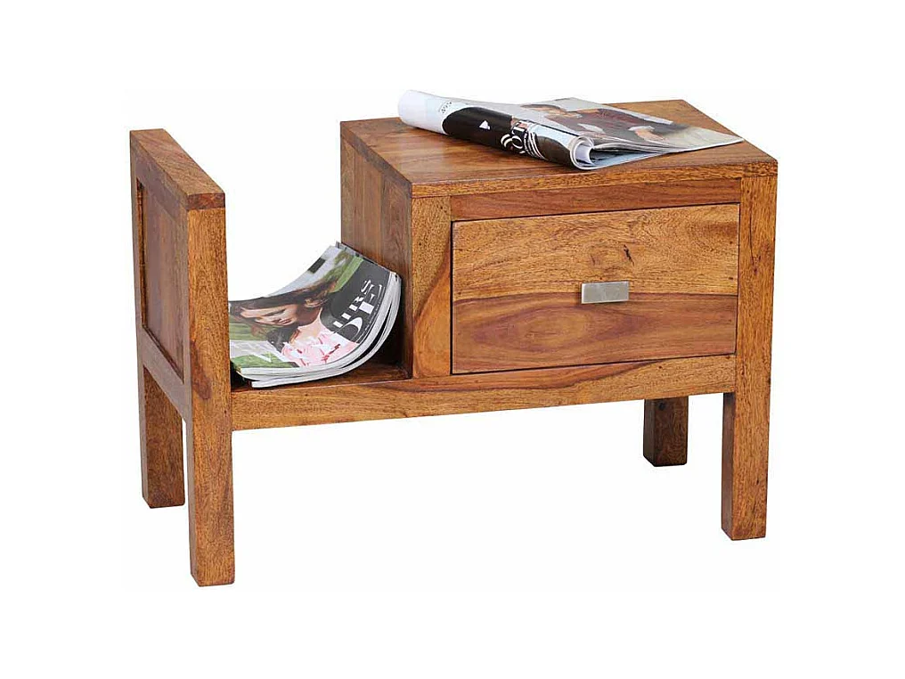 Nachtkommode aus Sheesham Massivholz 60 cm breit