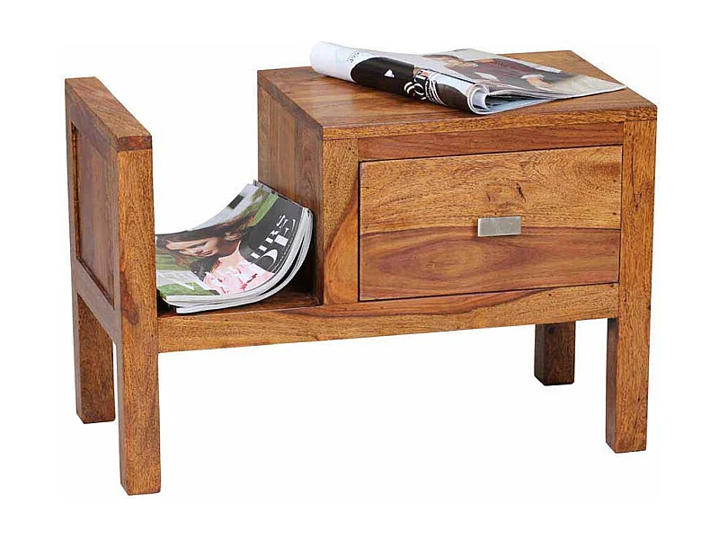 Nachtkommode aus Sheesham Massivholz 60 cm breit