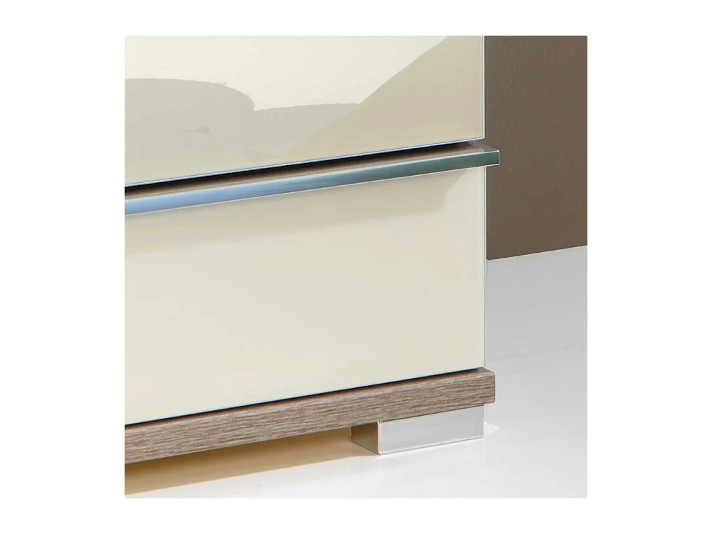 Nachtkonsole mit 3 Schubladen Creme Eiche Trüffel