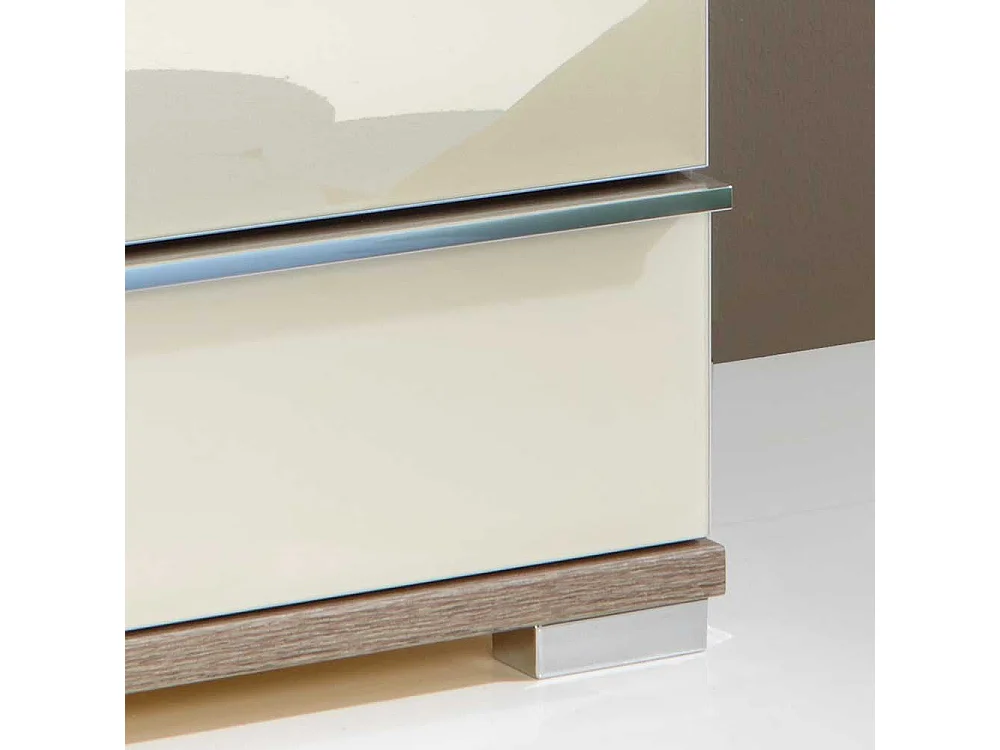 Nachtkonsole mit 3 Schubladen Creme Eiche Trüffel