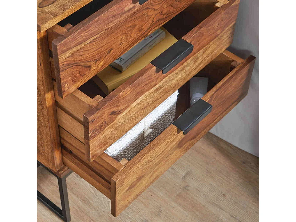 Nachttisch Schrank im Industry und Loft Stil drei Schubladen