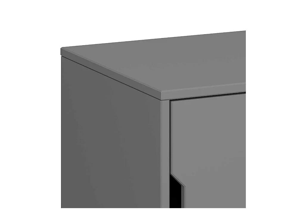 Kleine Nachtkommode in Grau lackiert 1 Tür