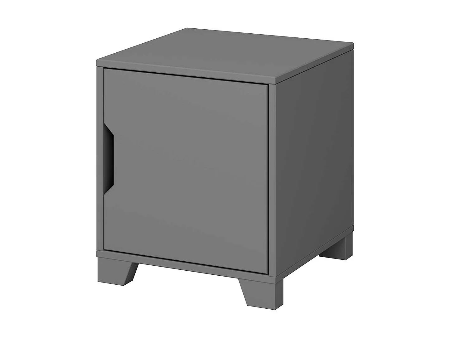 Kleine Nachtkommode in Grau lackiert 1 Tür