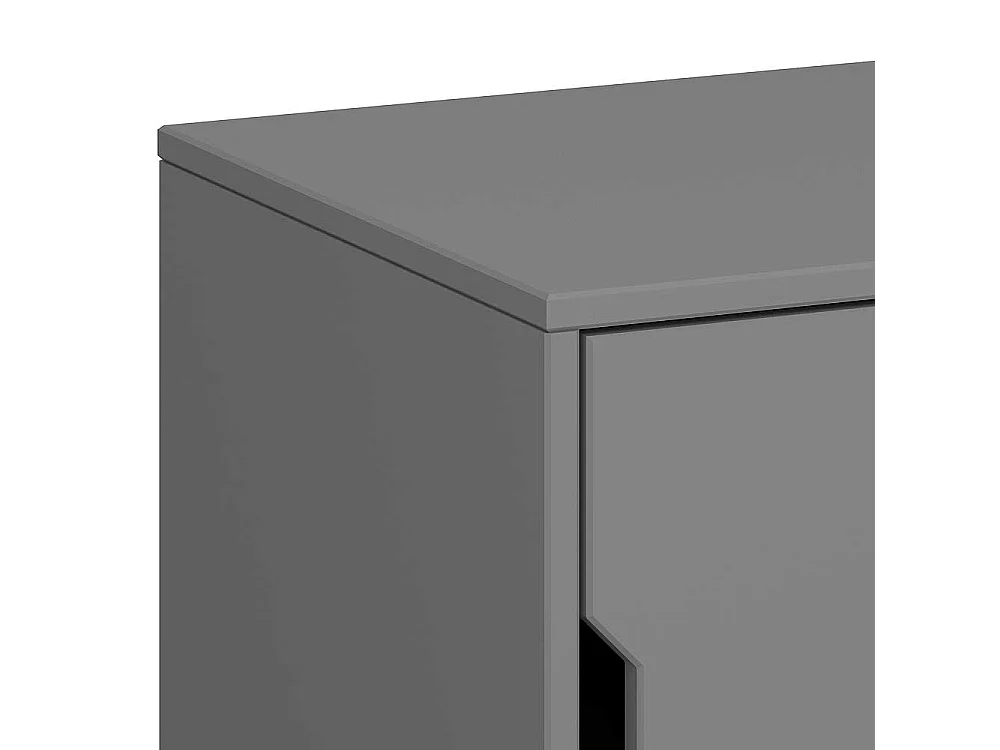 Kleine Nachtkommode in Grau lackiert 1 Tür