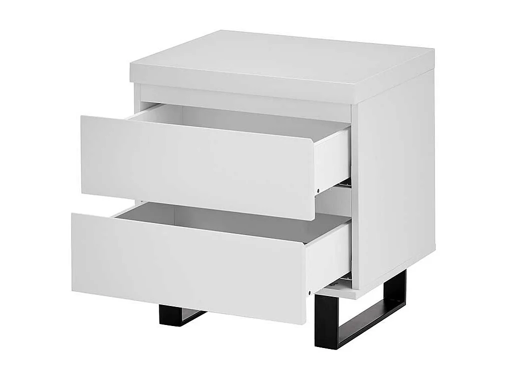 Nachttisch Nachtkommode mit zwei Schubladen und Bügelgestell