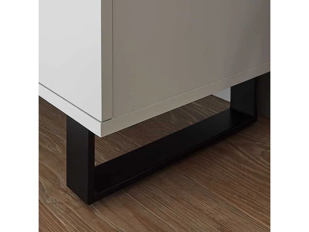 Nachttisch Nachtkommode mit zwei Schubladen und Bügelgestell