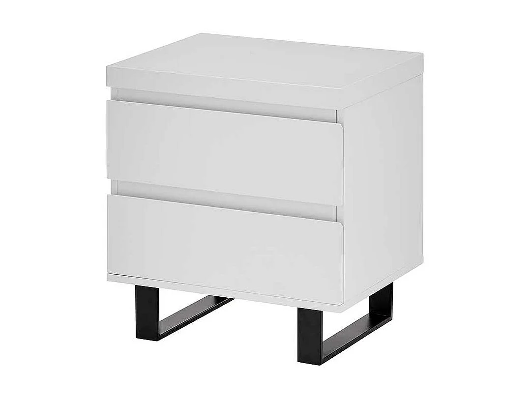 Nachttisch Nachtkommode mit zwei Schubladen und Bügelgestell