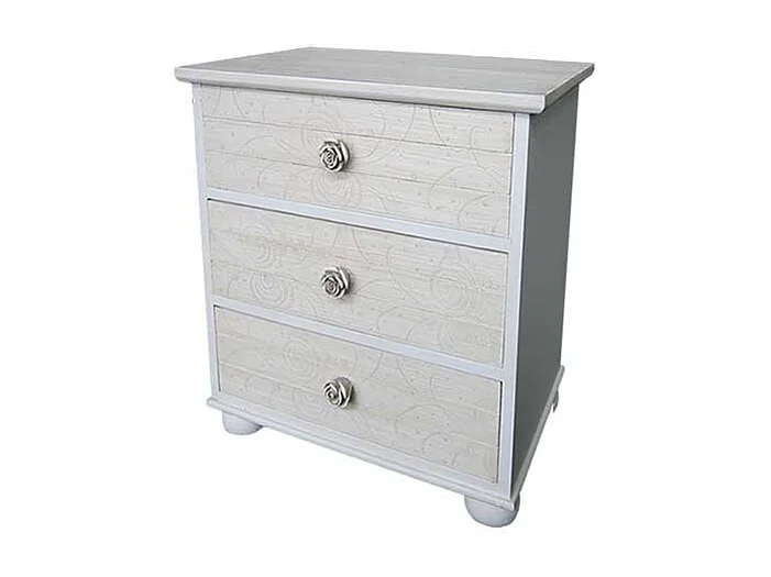 Design Nachtkommode in Weiß Creme Shabby Chic