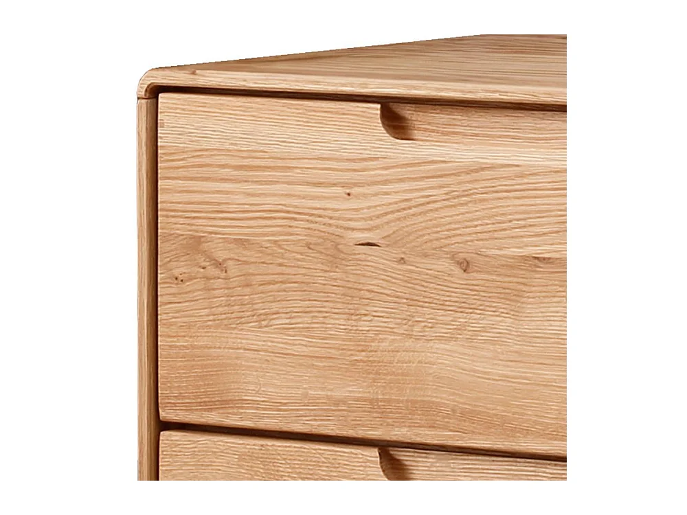 Nachtkommode Nachtschrank aus Wildeiche Massivholz mit Griffmulden