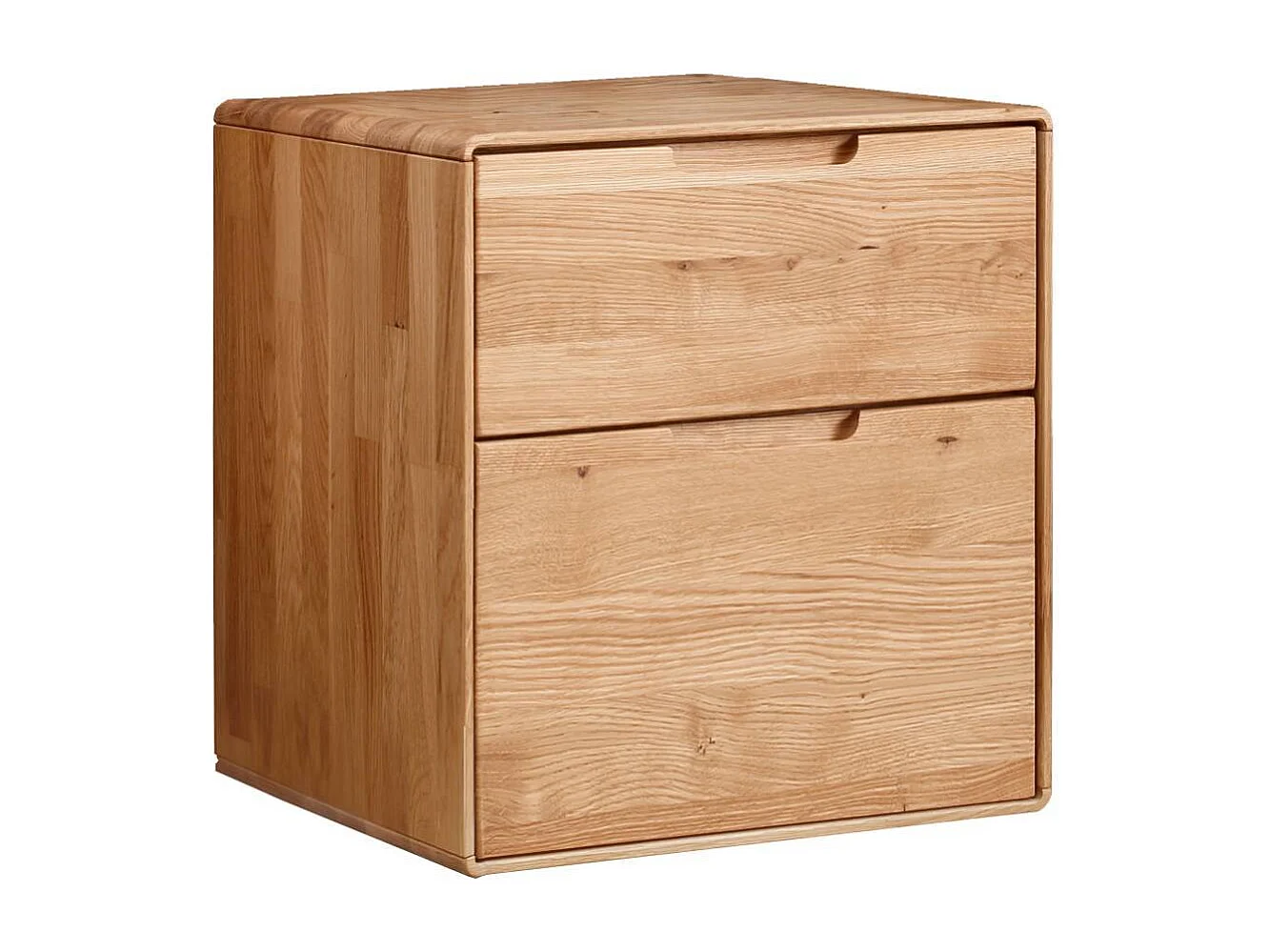 Nachtkommode Nachtschrank aus Wildeiche Massivholz mit Griffmulden