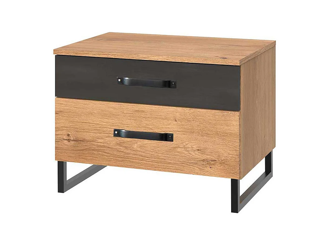 Nachttisch Kommode mit Bügelgestell aus Metall Industry und Loft Stil