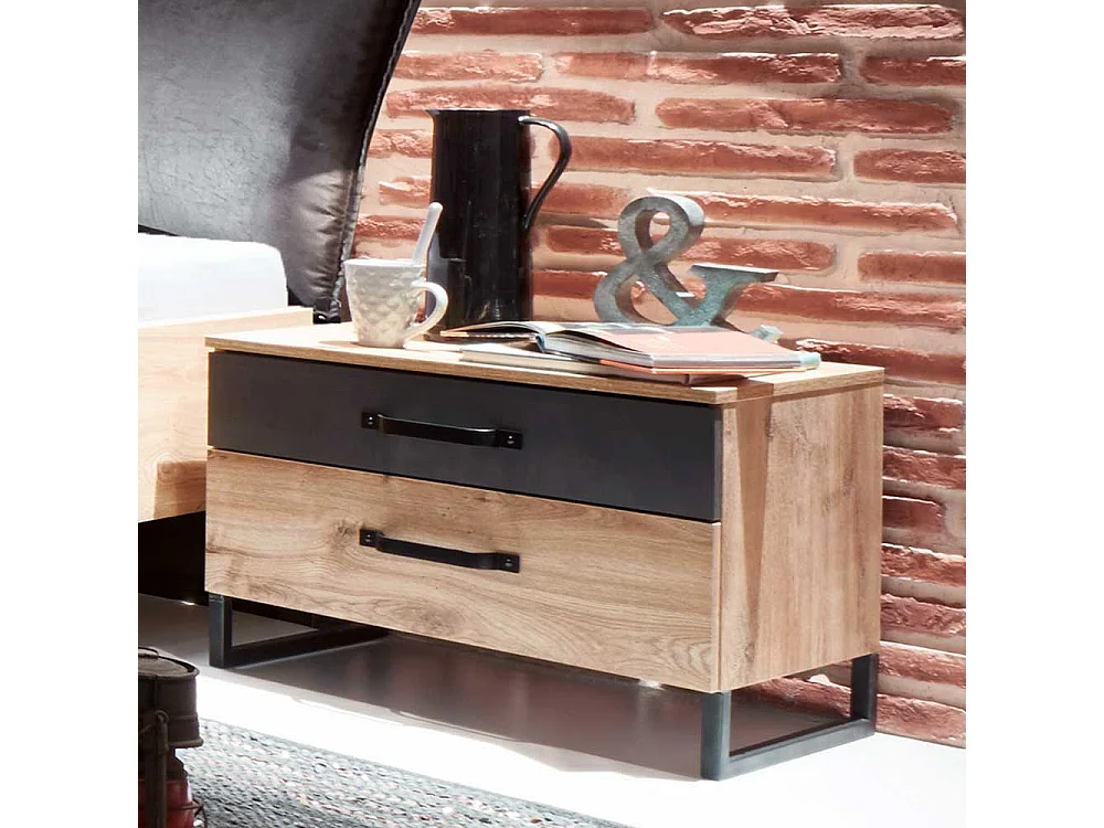 Nachttisch Kommode mit Bügelgestell aus Metall Industry und Loft Stil