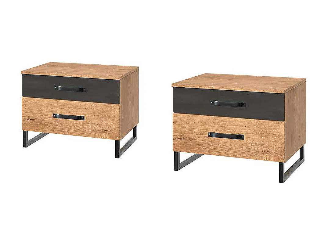 Nachttisch Kommode mit Bügelgestell aus Metall Industry und Loft Stil