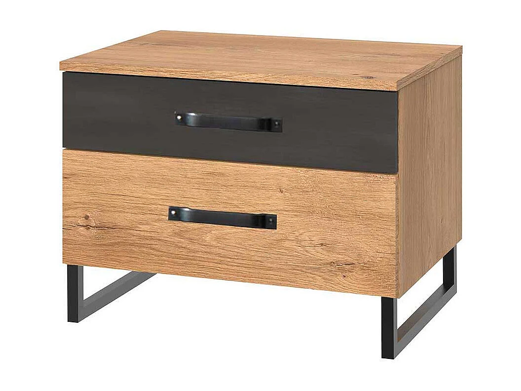 Nachttisch Kommode mit Bügelgestell aus Metall Industry und Loft Stil