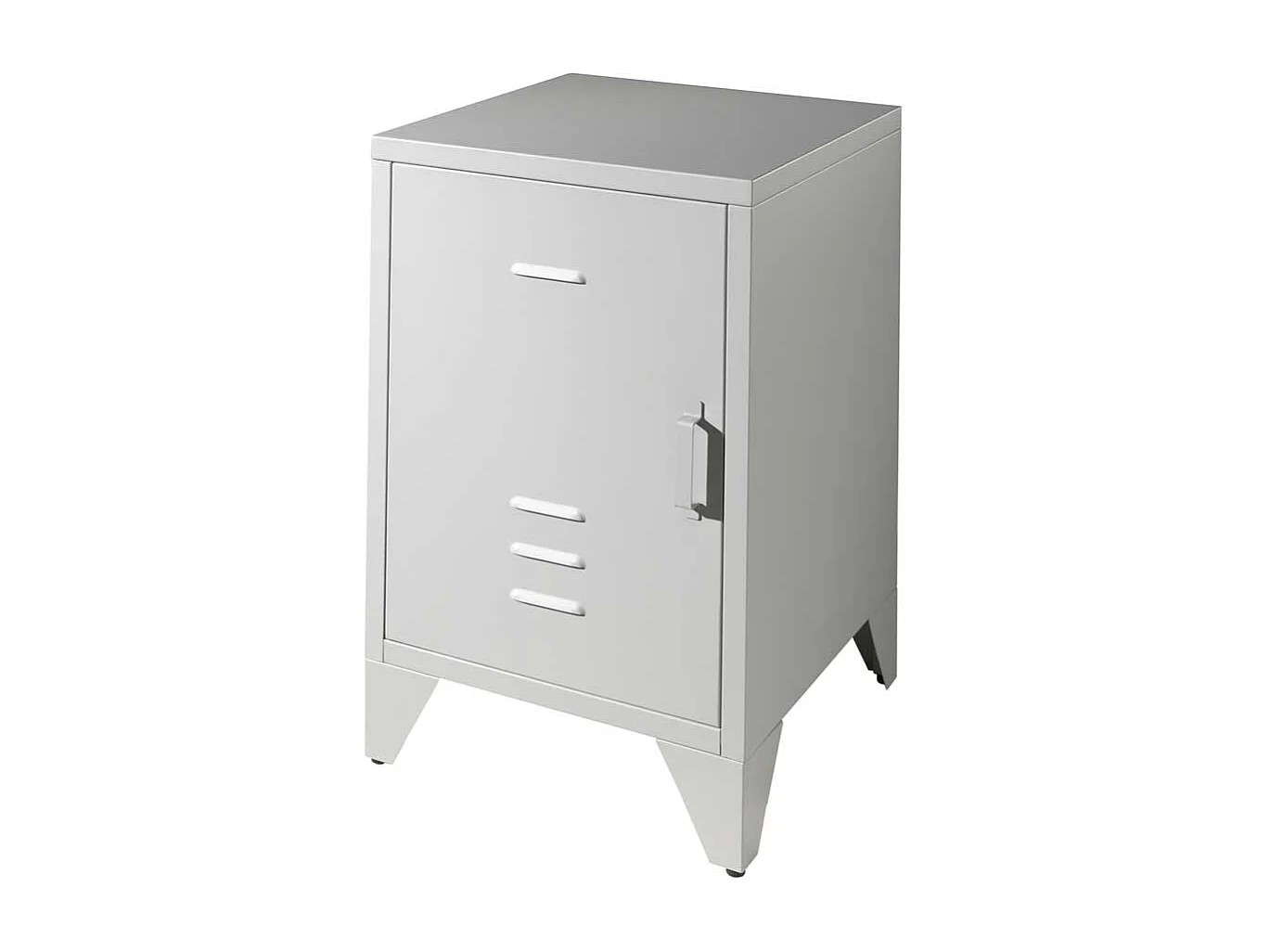 Grauer Nachttisch aus Eisen pulverbeschichtet 1 türig