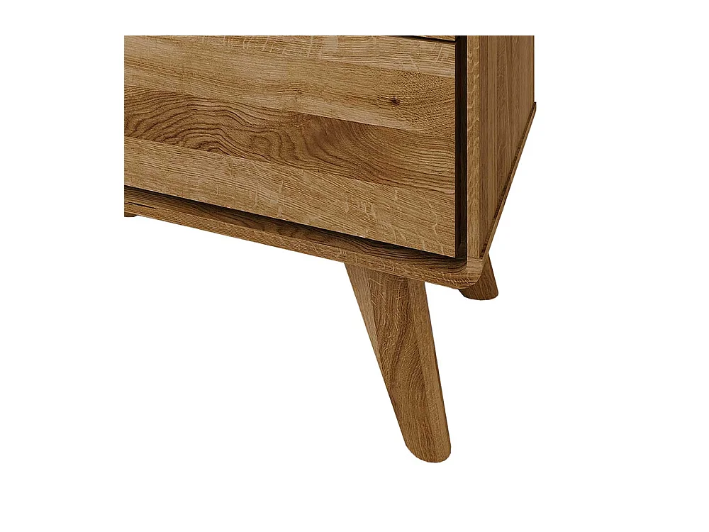 Nachttisch Kommode aus Wildeiche Massivholz zwei Schubladen