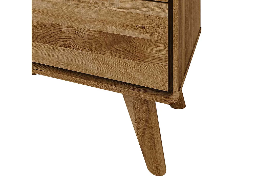 Nachttisch Kommode aus Wildeiche Massivholz zwei Schubladen