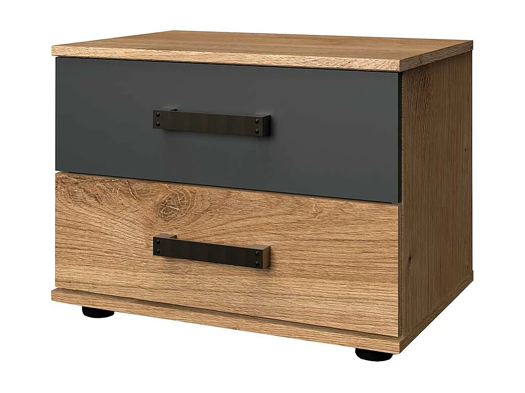 Nachtkästchen im Industry und Loft Stil zwei Schubladen