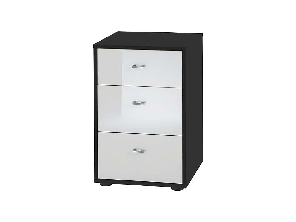 Kleine Kommode in Schwarz Weiß Glas beschichtet