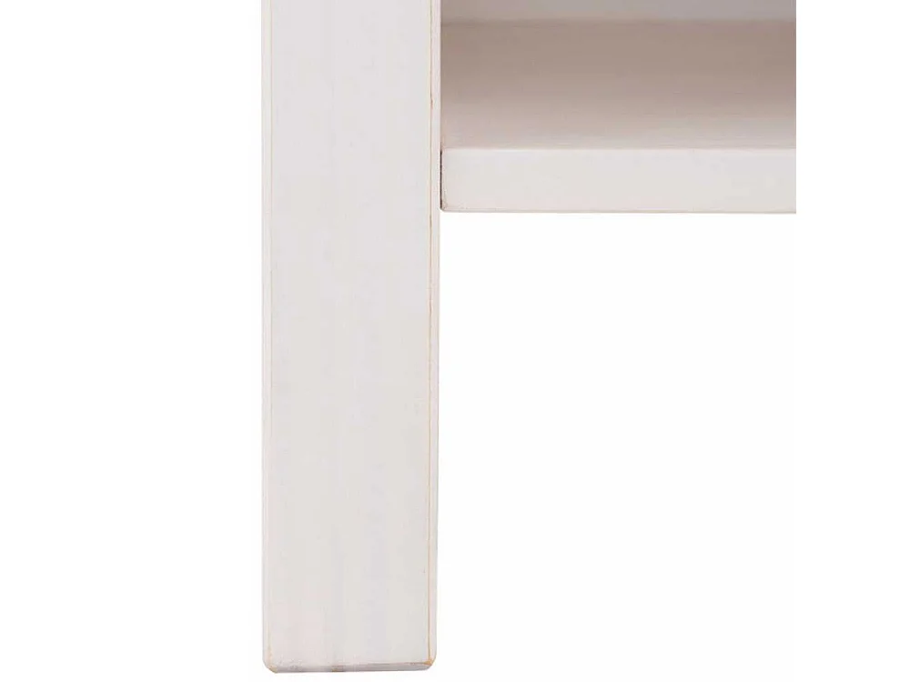 Nachtkommode in Weiß und Honigfarben Kiefer Massivholz