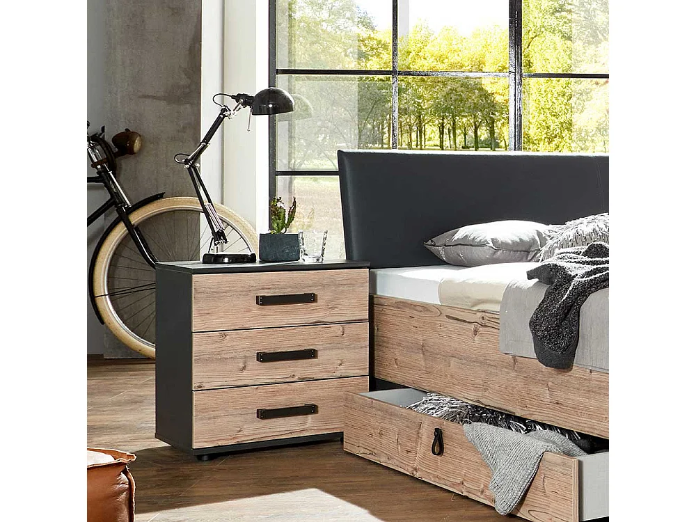 Schlafzimmerkommode im Industry und Loft Stil 58 cm hoch