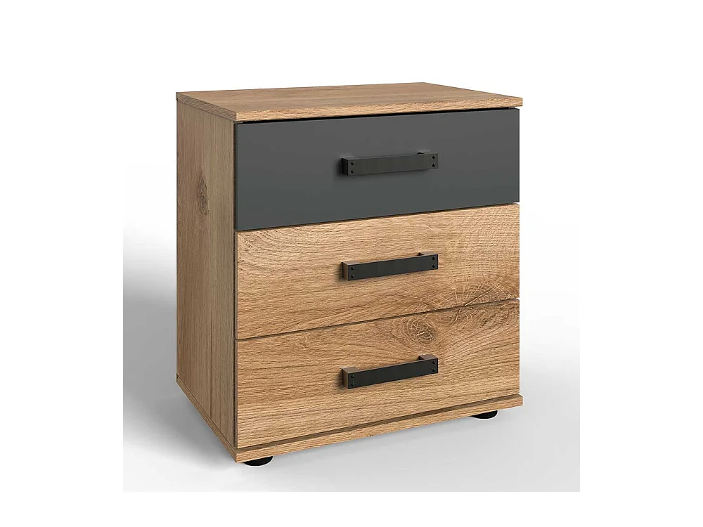 Nachtschränkchen im Industry und Loft Stil drei Schubladen