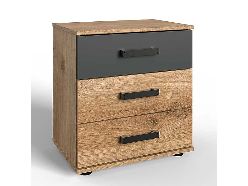 Nachtschränkchen im Industry und Loft Stil drei Schubladen