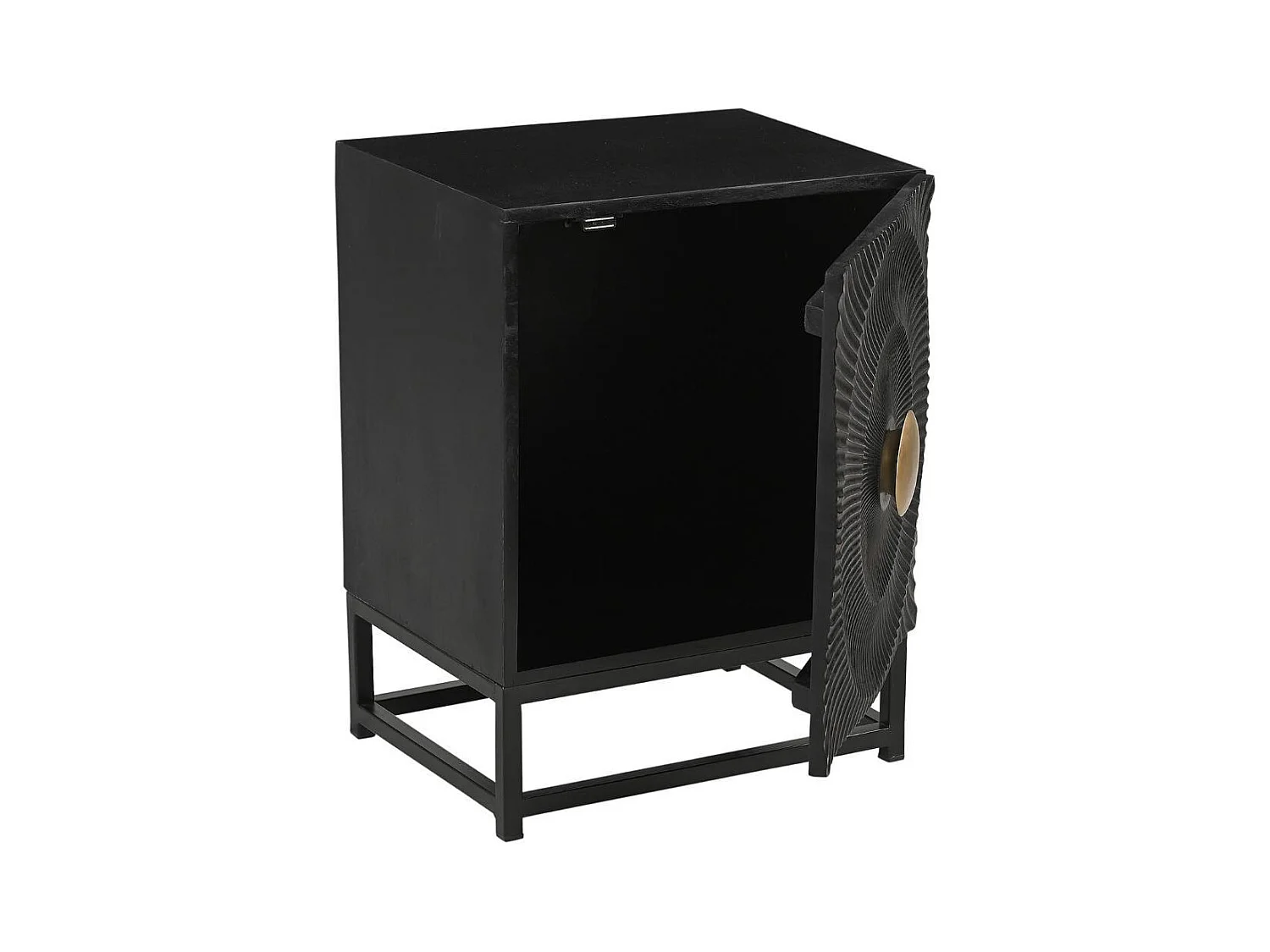 Beistellschrank Nachtschrank in Schwarz und Goldfarben